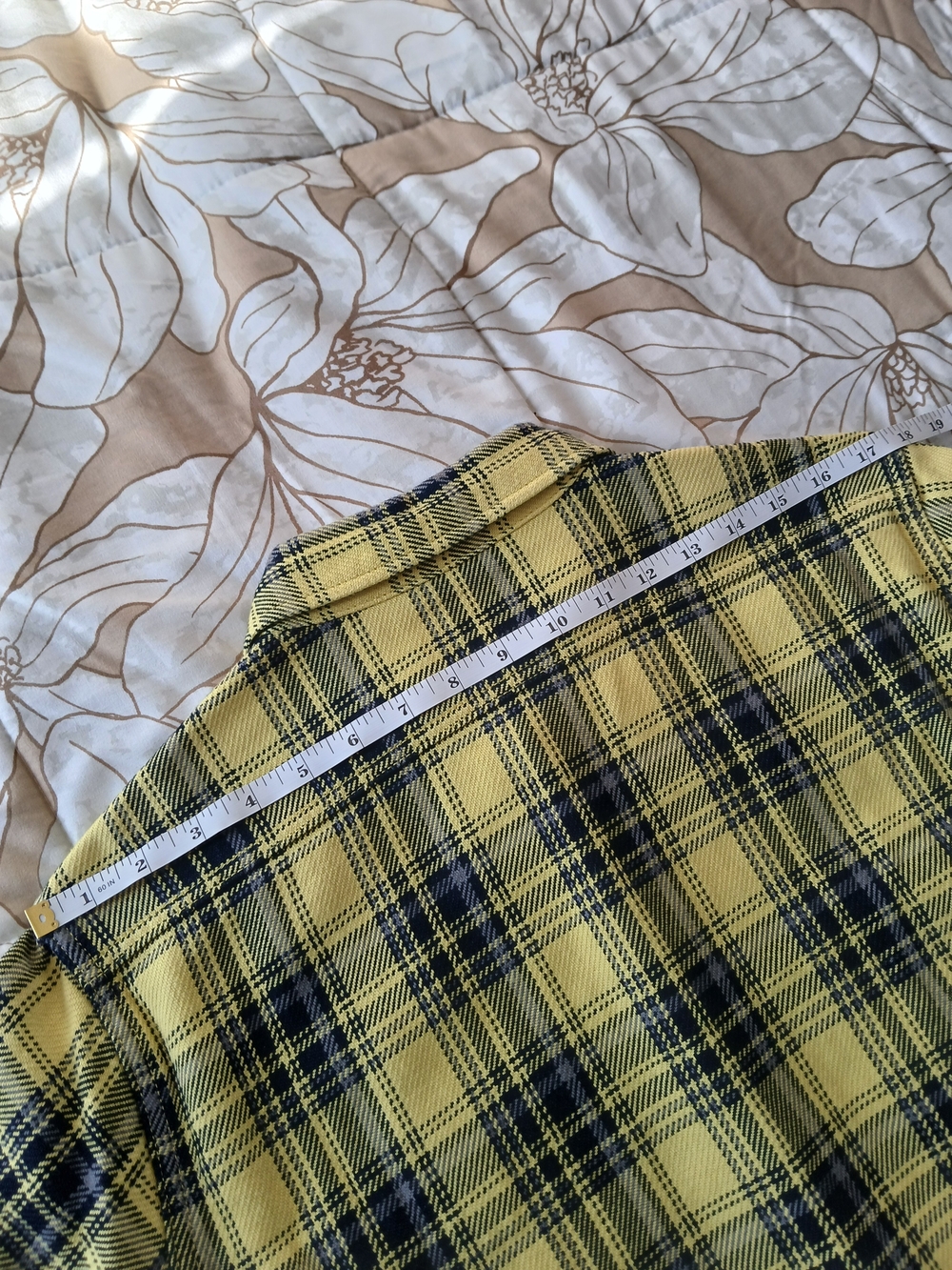 Iron Heart IHSH-412-YEL - 9oz Selvedge Indigo Check Flannel Work Shirt - Yellow - Picture 10 of 11